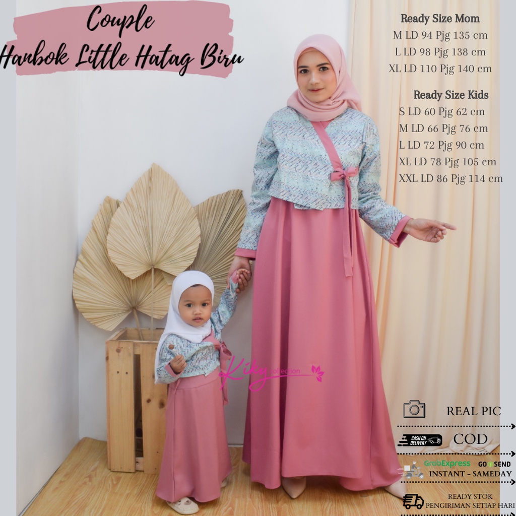 Baju Hanbok Couple Ibu Dan Anak Cewe Wanita Muslim Fashion Syari Pakaian Syar i Perempuan Kekinian M