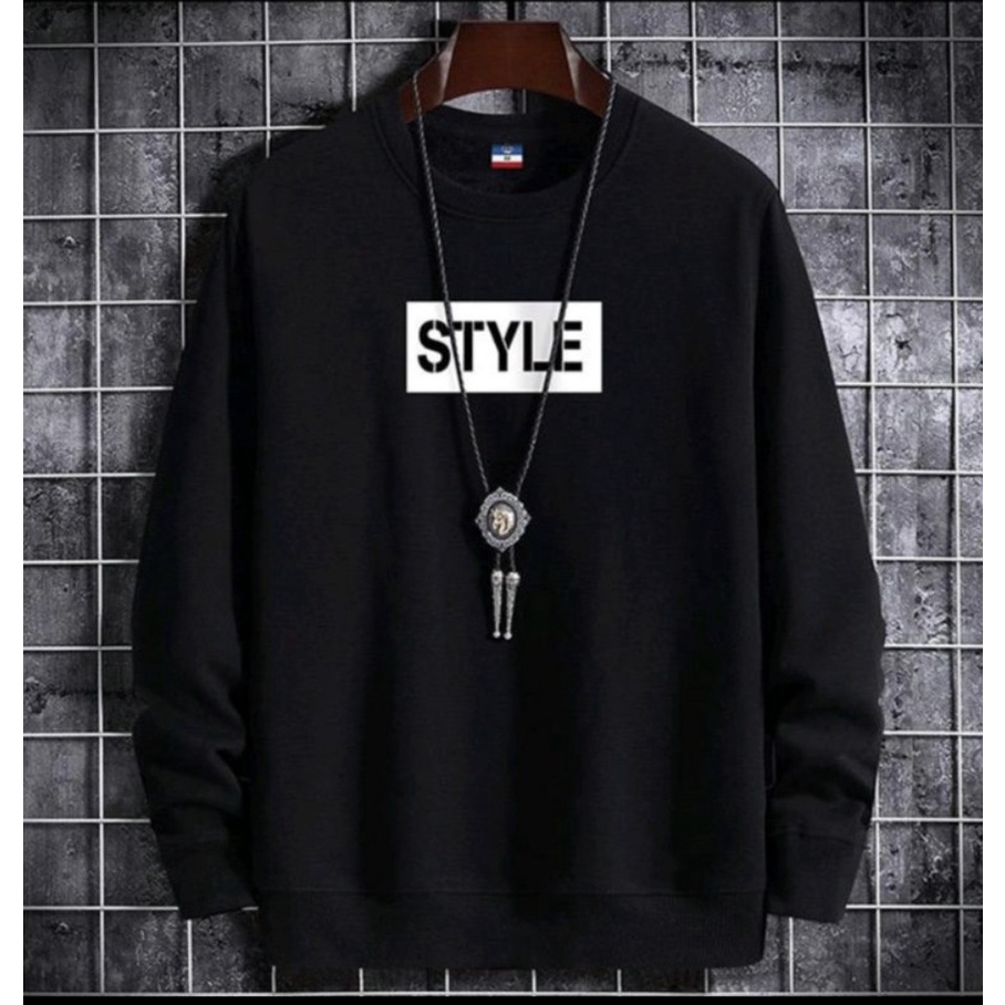 Sweatshirt Basic STYLE II Sweater Crewneck Print DTF II Size M - XL Anak &amp; Dewasa ( Pria &amp; Wanita )
