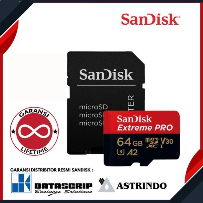 MICRO SD MICROSD SANDISK EXTREME PRO MEMORY UHS-I 64GB 200 MBPS