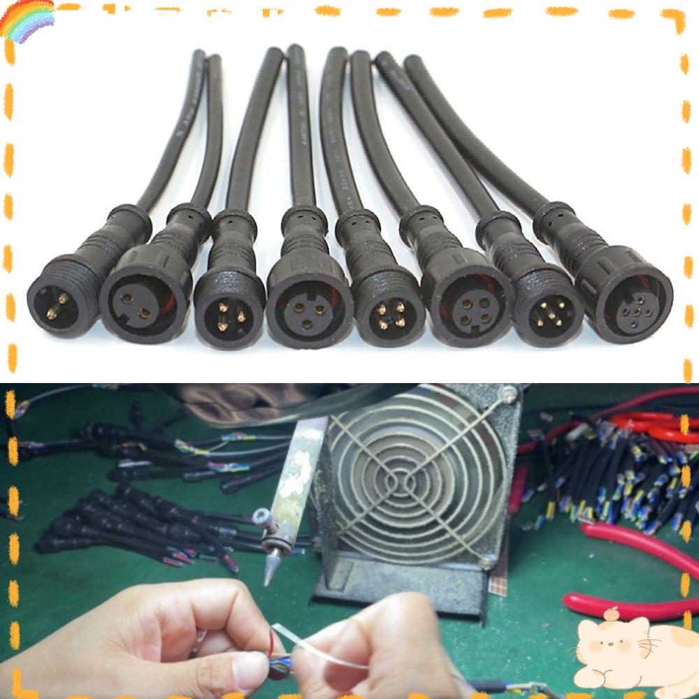 Solighter 2set Konektor Base 4model 2Pin 3Pin 4Pin Alat Jalur Sinyal Power Wire Waterproof Connector Line