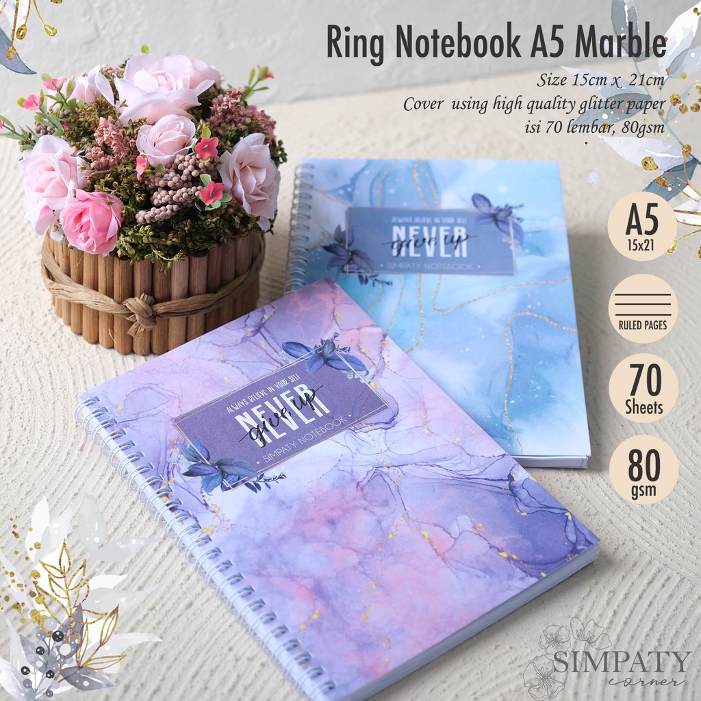 

Ring Notebook A5 | Diary | Buku Tulis A5 | Agenda Marble Korean Simpaty