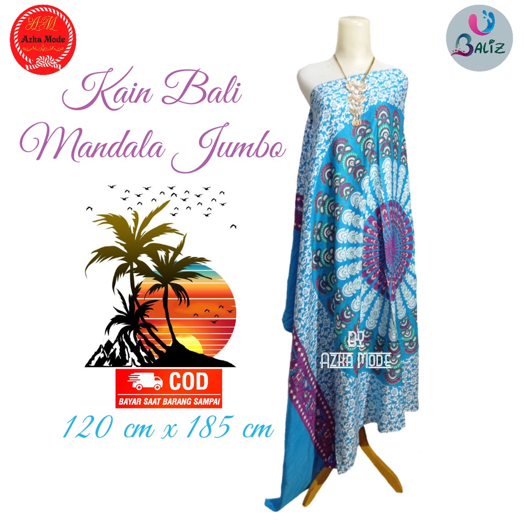 Kain Pantai Kain Bali Pantai - Kain Bali Motif New Mandala Jumbo - Sarung Pantai SEMBILAN MODE - Sarung Bali - Kain Pantai - Kain Katun Jepang - Kain Untuk Hiasan Dinding - Kain Untuk Plafon Mobil Truk Dan Mobil 3/4 Lainnya