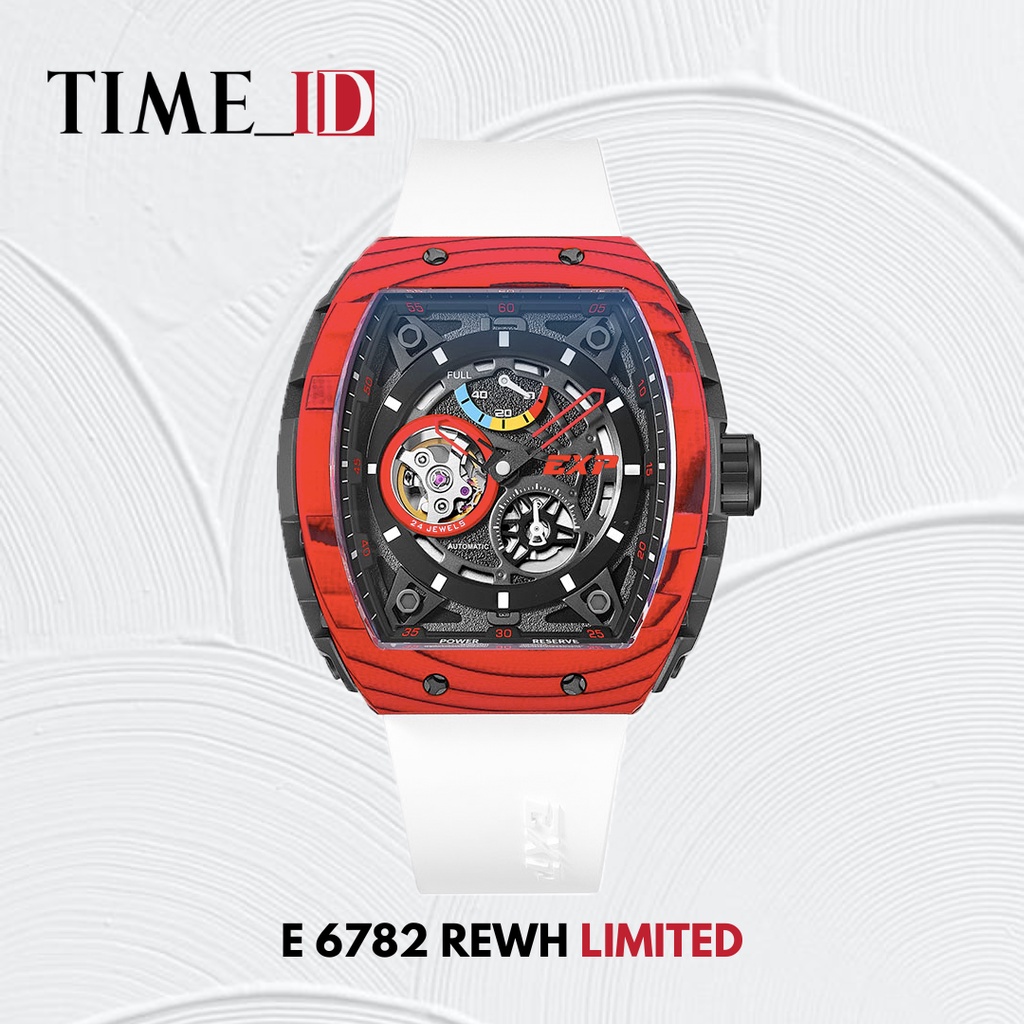 Jam Tangan Expedition E 6782 WHITE RED AUTOMATIC CARBON LIMITED Pria