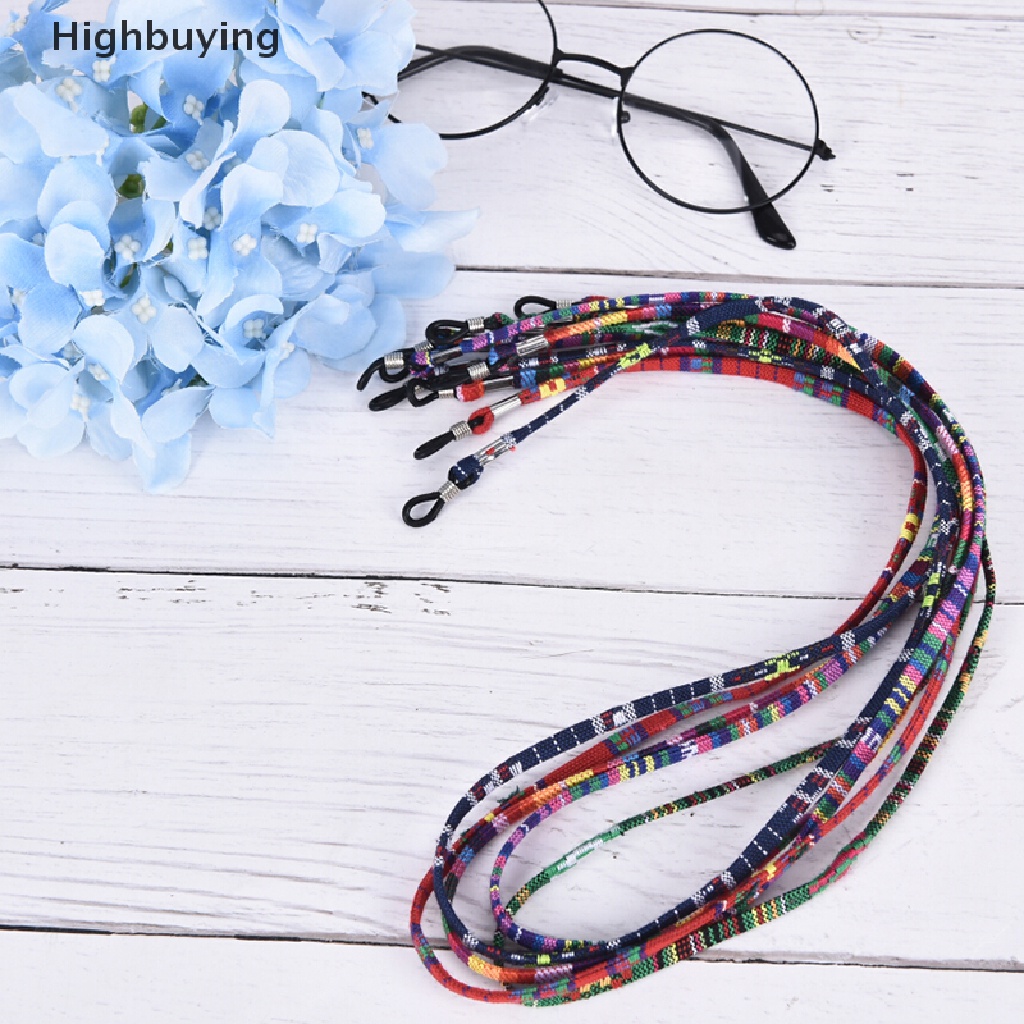 Hbid 5Pcs Mix Colorful Ethnic Cotton Sunglasses Tali Penahan Penahan Penahan Kacamata Glory