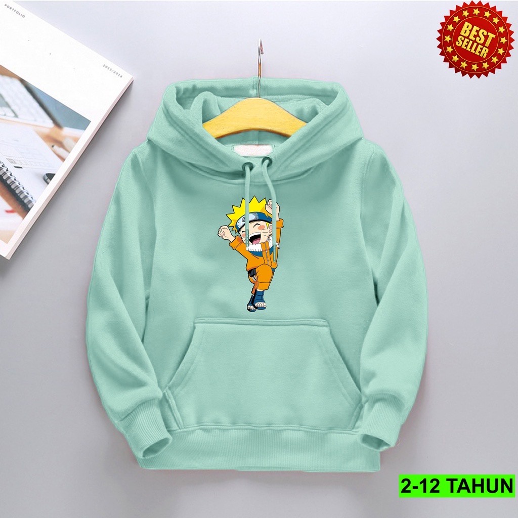 Jaket Hoodie Anak ANIME NARUTO HORRE II Jumper Hoodie Anak NARUTO HORRE II Sweater Hoodie Kids Sz M - XL ( Laki Laki &amp; Peremepuan )