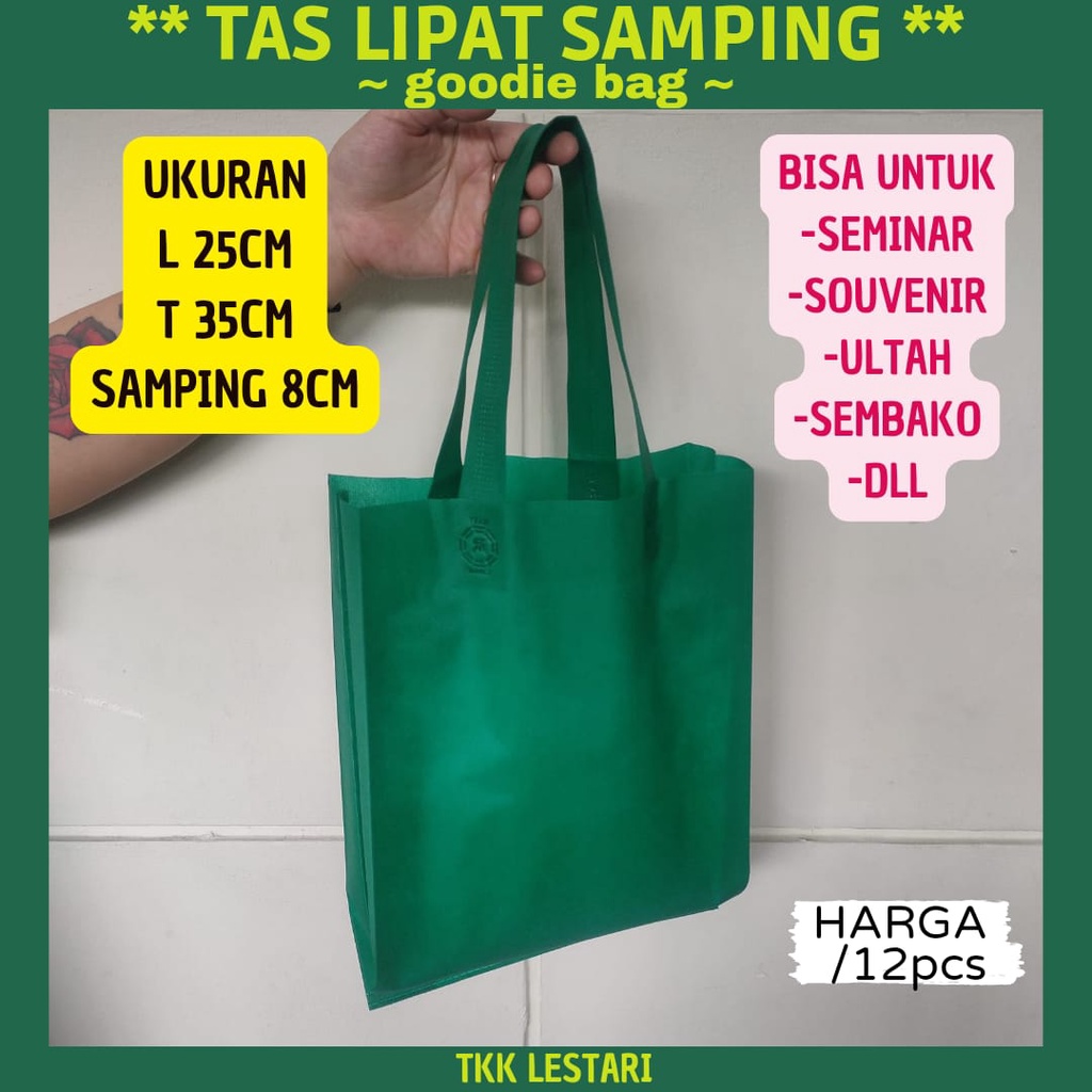 

Tas spunbond lipat samping 25x35x8cm / goodie bag 25x35 / tas lipat samping 25x35 / tas souvenir / tas hajatan / tas ulang tahun / tas hampers / tas belanjaan / tas serbaguna / tas haul / tas promosi / tas seminar