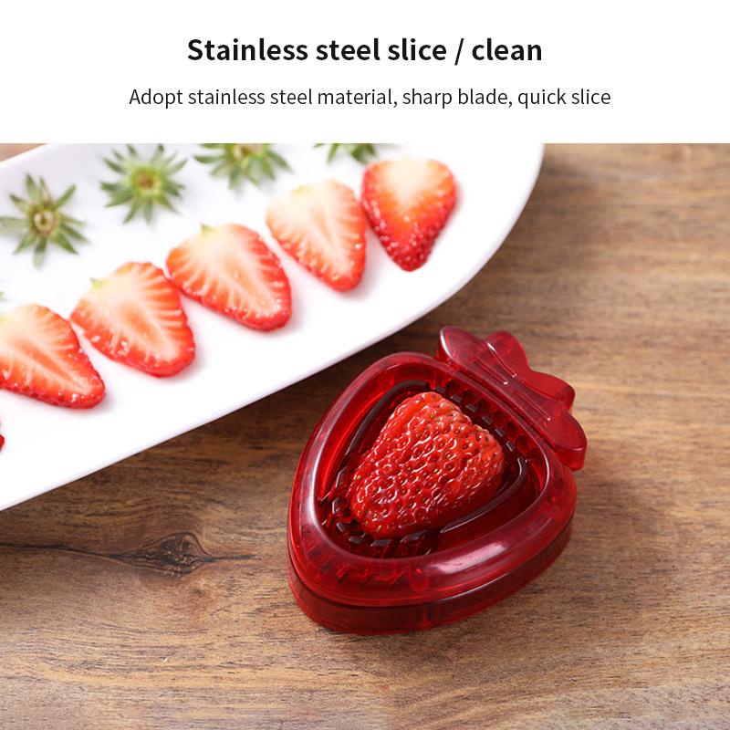 Mini Strawberry Slicer Stainless Steel Rumah Makan Bar Hotel Cafe Alat Pengiris Buah Gadget Reusable Accessories