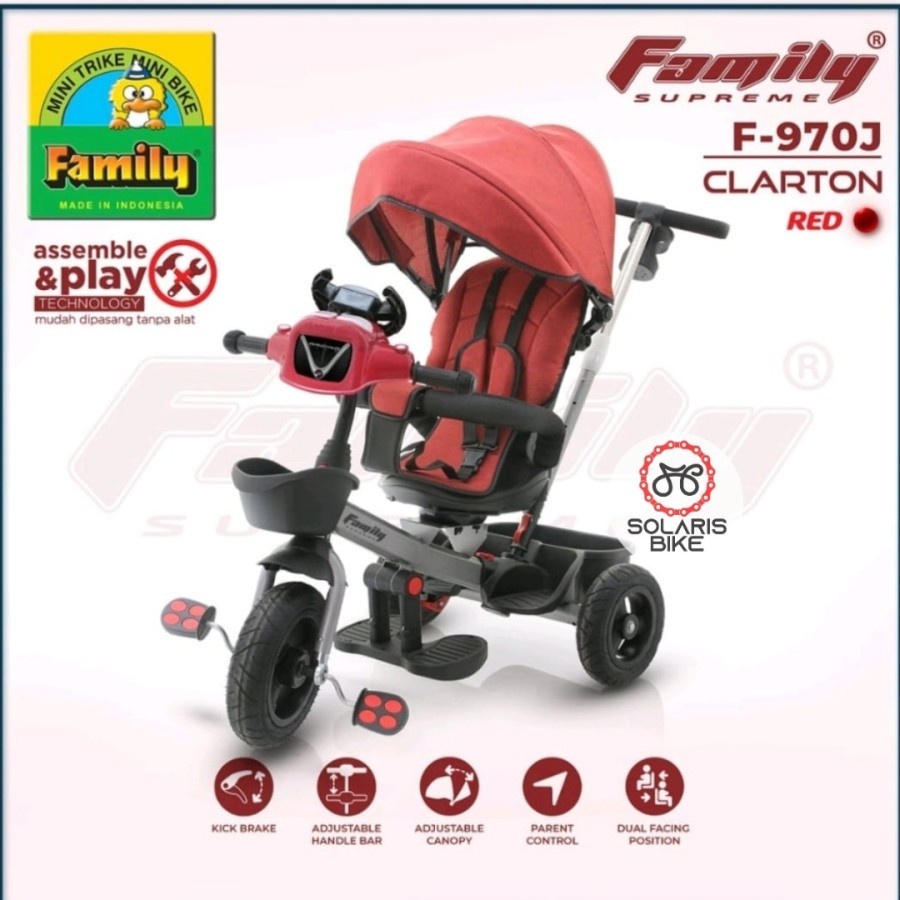 Stroller Sepeda Roda Tiga Family Supreme clarton f-970j.