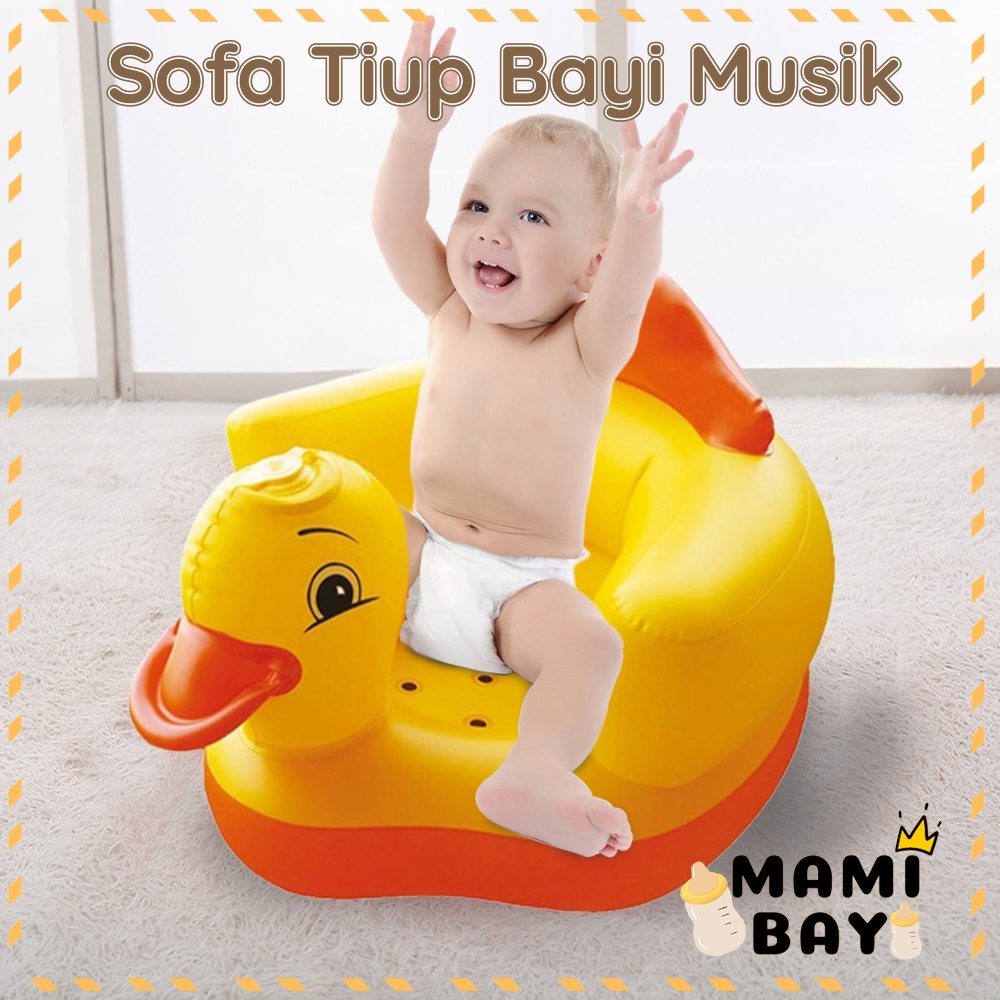 OKEYI Sofa tiup Sofa Kursi Makan Bayi Belajar Duduk musik Baby Chair dapat digunakan saat makan dan saat mandi