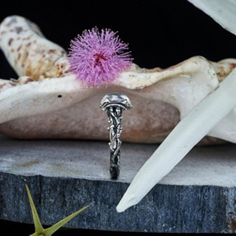 Retro Gaya Etnik Moonstone Cincin Untuk Wanita Bohemian Retro Crescent Ring Sederhana Perempuan Pertunangan Perhiasan Pernikahan