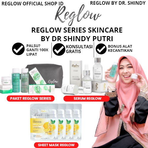 [BISA COD] PAKET Reglow Skincare Original Glow Skin Treatment Perawatan Wajah Glowing Re Glow Skincare Beauty Pemutih Wajah Cepat Penghilang Flek Hitam Jerawat Bruntusan Komedo Skin Care Reglow dr Shindy Putri Reg Glow Official Store