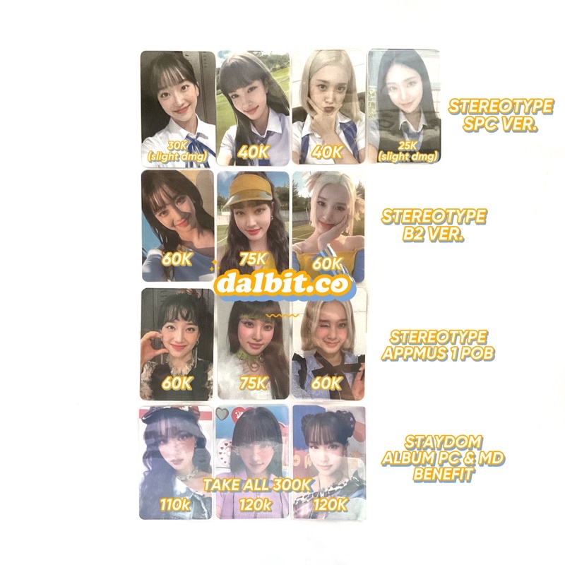 [READY] STAYC STEREOTYPE & STAYDOM PHOTOCARD | SUMIN, ISA, YOON, J