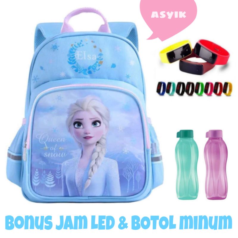 tas anak cewek(bonus jam led dan botol) - tas anak perempuan - tas sekolah anak TK dan SD - tas ransel anak cewek