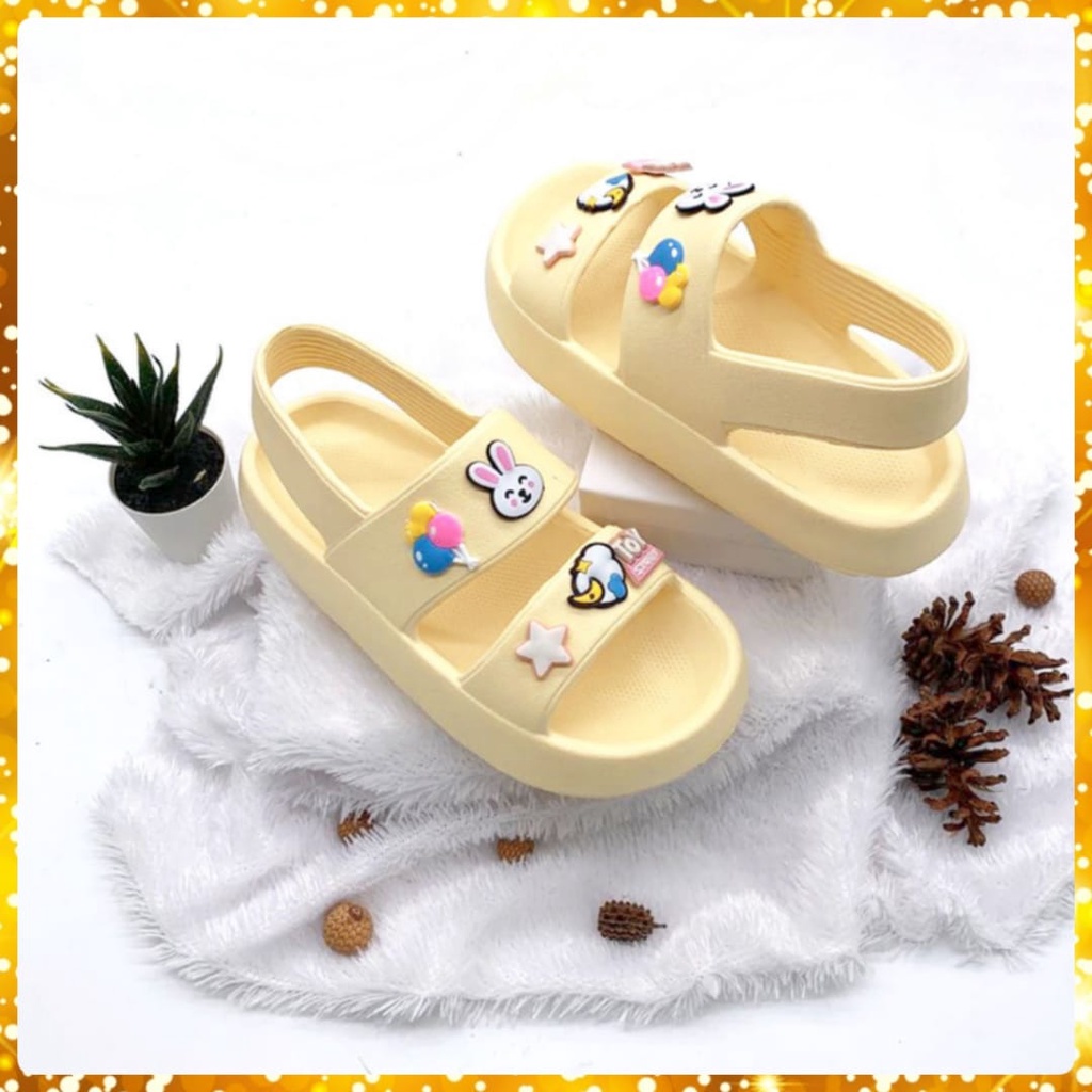 Sandal Wedges Lalisa Sandal Selop Wanita Korean Style Model Tali Belakang Terbaru