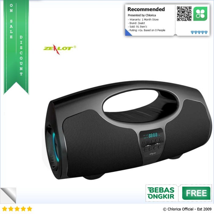 Zealot Portable Bluetooth Speaker Powerful Boombox 40W - P1