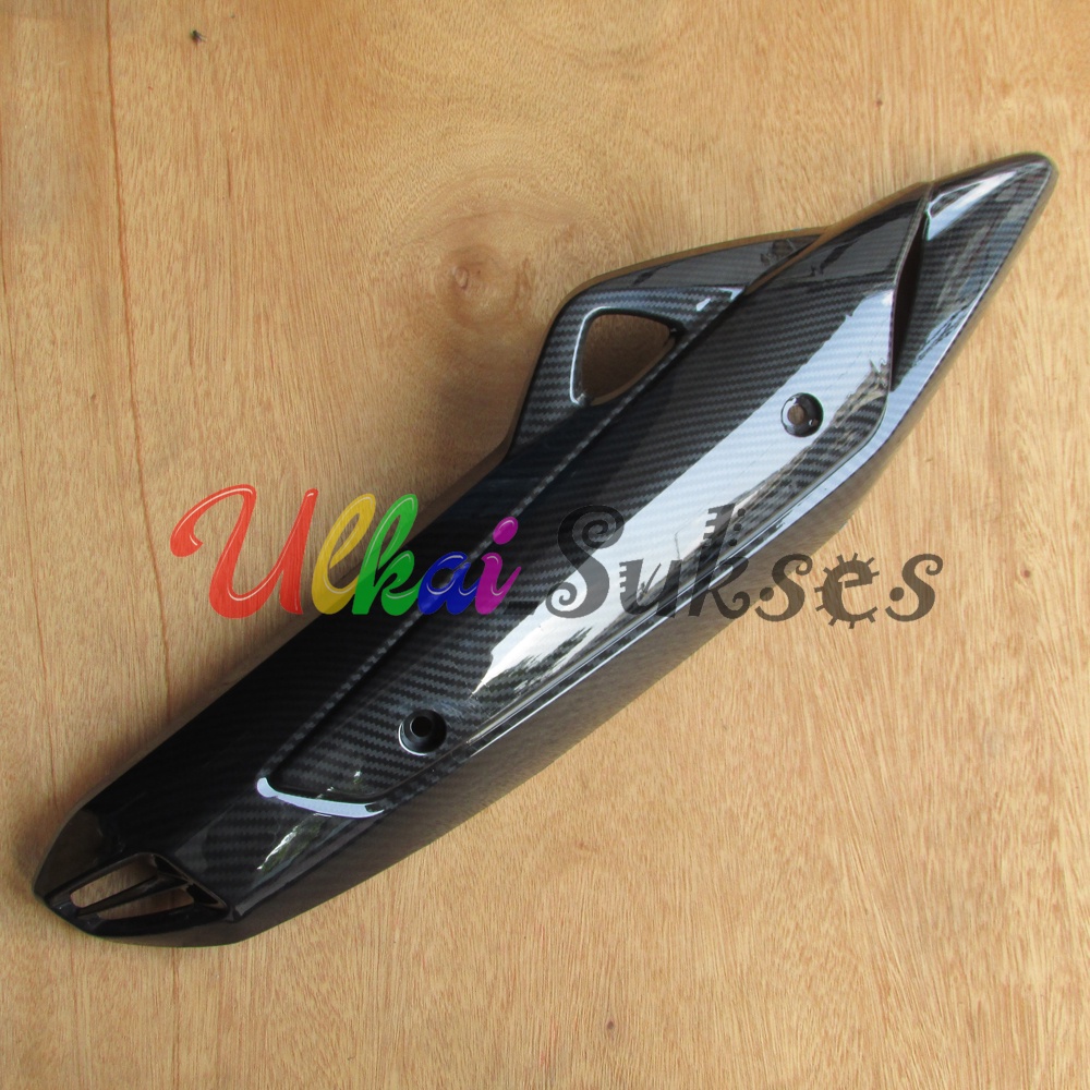Cover Tameng Tutup Knalpot Nmax 155 OLD Zoro Black Carbon Merk Nemo Best Quality GMA Bahan ABS Plast