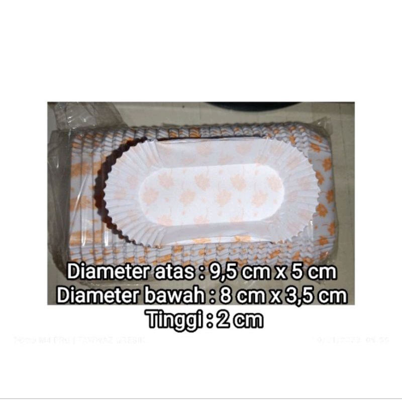 Paper cake case oval medium 1000 pcs / cup kue kertas oval medium Risoles sosis Solo isi 1000 pcs Motif Acak