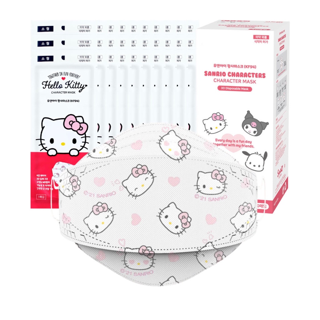 Masker Anak ORI Korea KF94 4 Ply Character Mask Hello Kitty and My Melody EOBaby