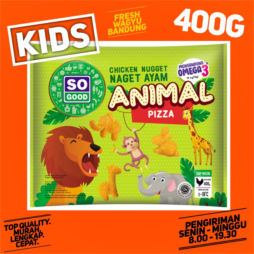 

SO GOOD ANIMAL NUGGET CHICKEN NAGET AYAM BINATANG SOGOOD 400g