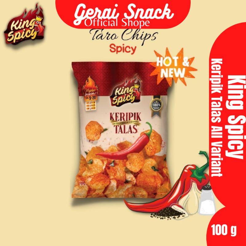 King Spicy - Keripik Talas Kualitas Premium Tanpa Bahan Pengawet 100 g