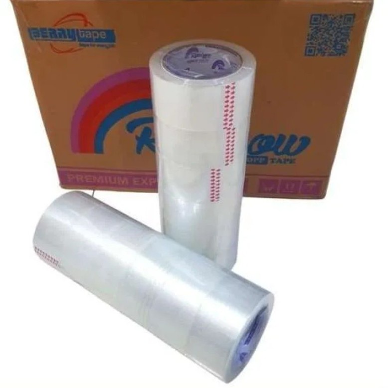 OPP Tape / Isolasi Plakban / Lakban Bening Merk Rainbow 100 yards per pcs