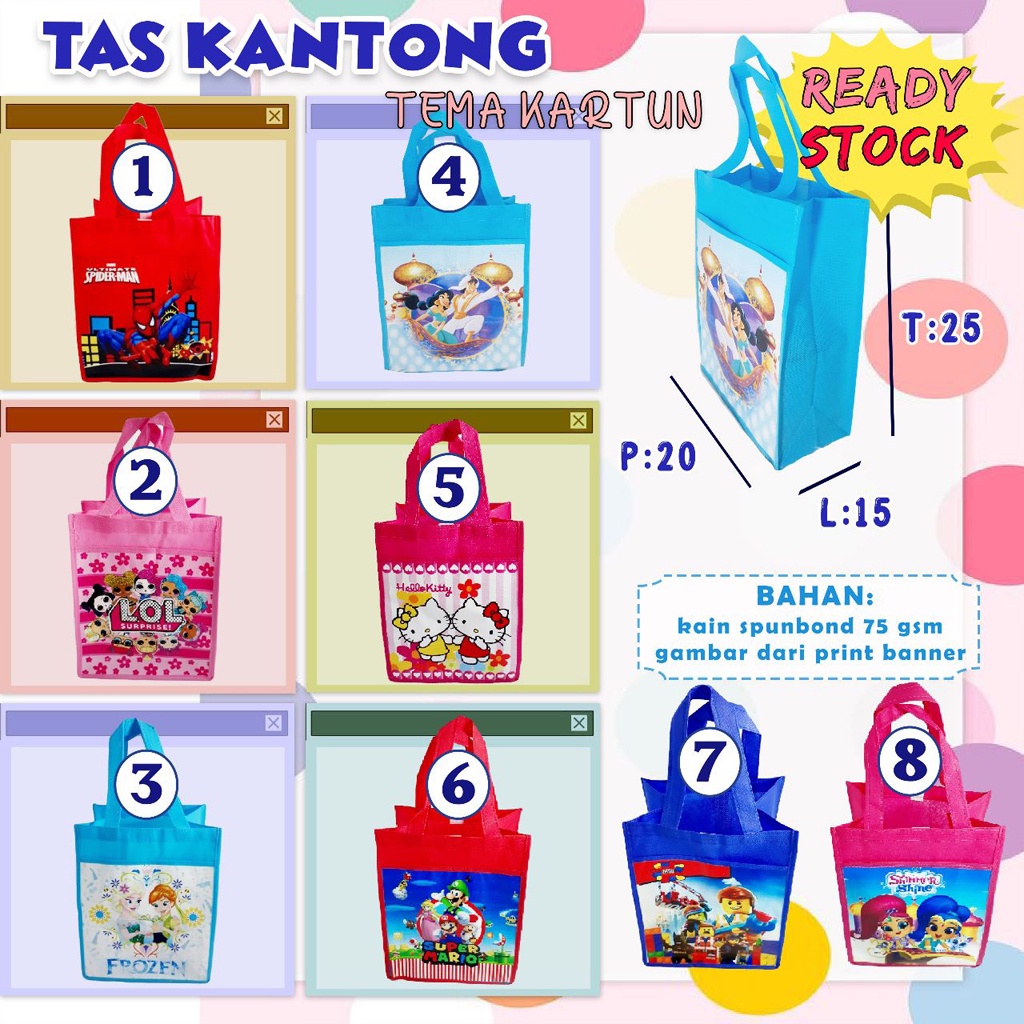 

Tas Ulang Tahun Anak Aneka Motif Kartun dan Astronot Muat Box KFC Ready Stok