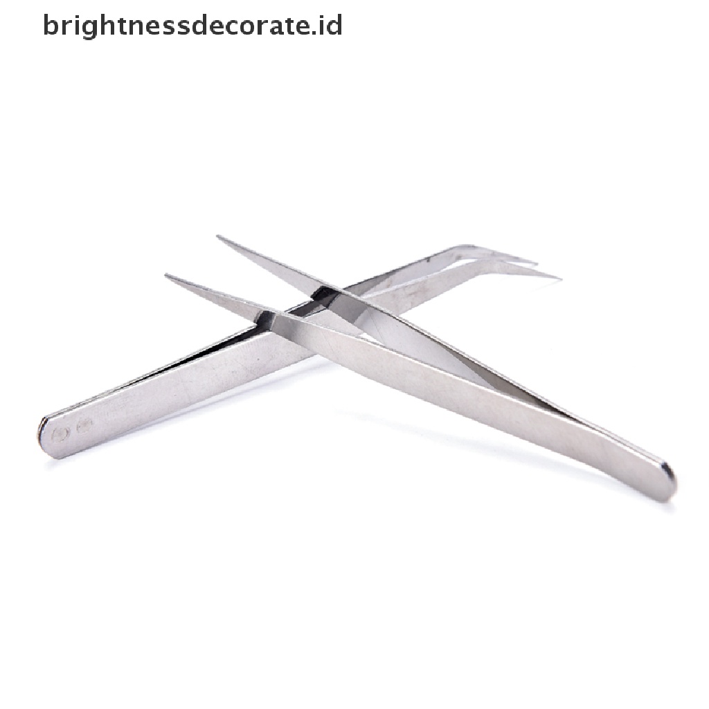 [Birth] 2pcs Stainless Steel Lurus El Pinset Patchwork Hook Pick-up Alat Makeup [ID]