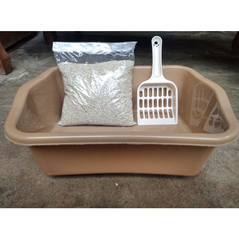 Baskom Pasir Serokan Tempat Pup Kucing Litter box Paket Hemat 3 in 1 shaestore15