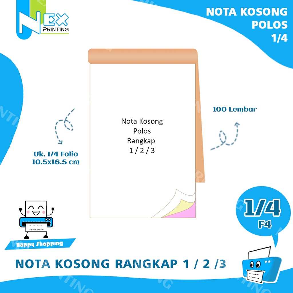 

Nota1/4 Folio Memo Polos Kosong Kwitansi bisa Satuan ukuran Bon Faktur Untuk toko online offline buku murah NCR HVS rangkap 1 2 3