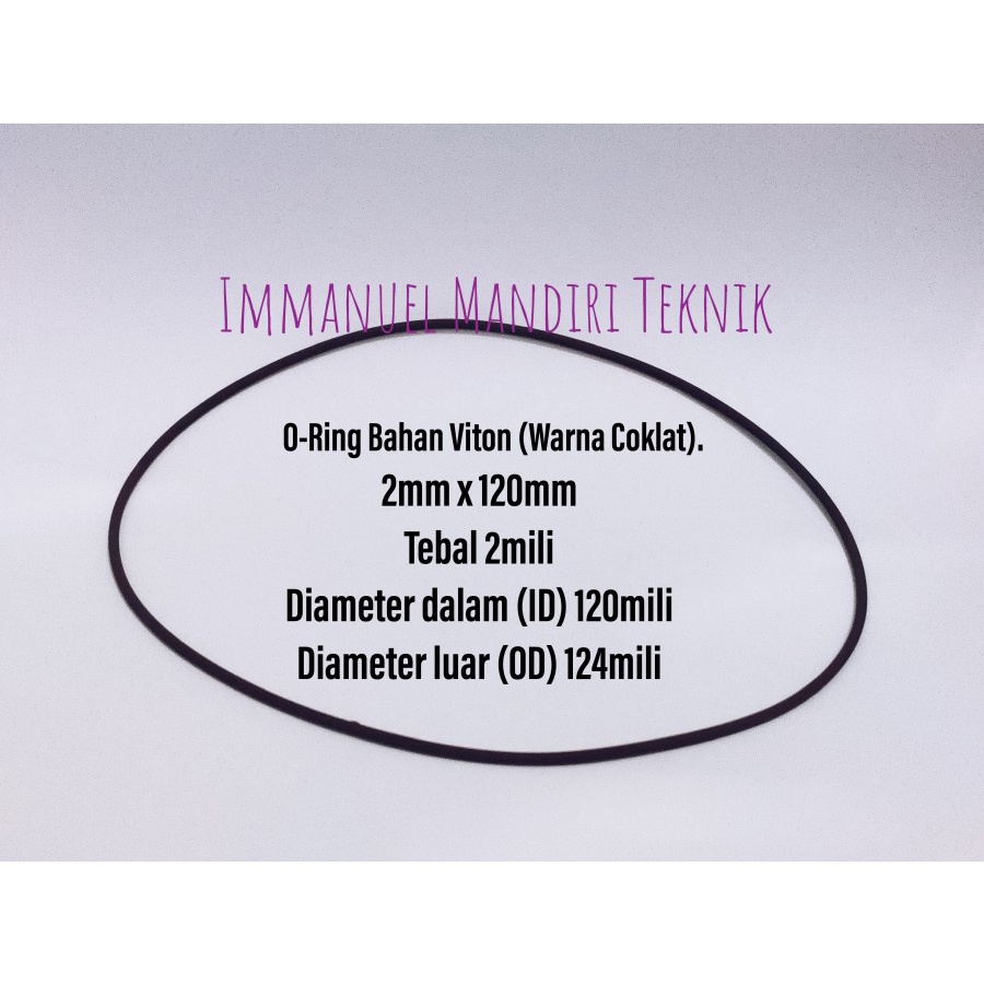 O-ring viton 2mm Tebal x 120mm ID / Seal O ring Viton 2mm x 120mm