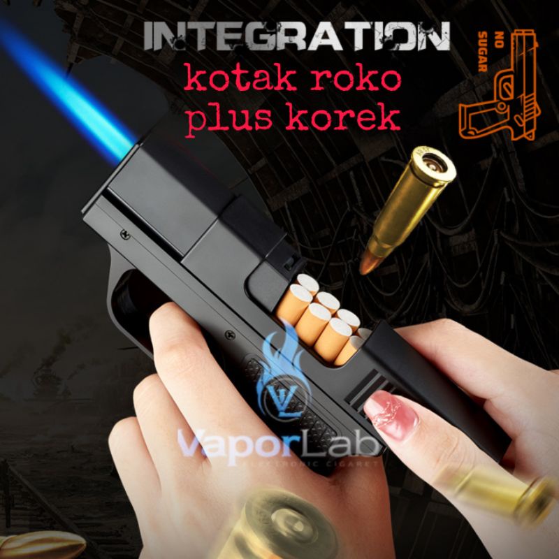 kotak box tempat simpan rkk focus plus korek model pistol cig case gun lighter
