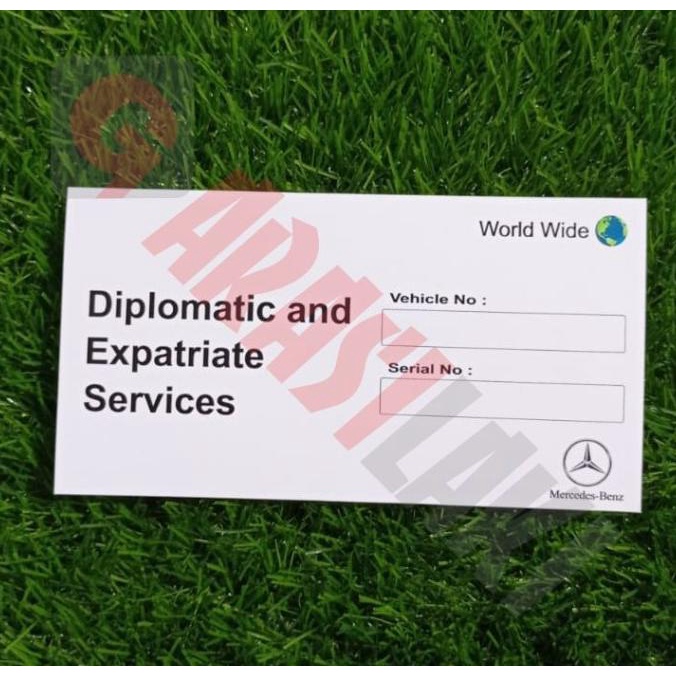 

STICKER MERCEDES-BENZ DIPLOMATIC BARCODE TEMPEL DALAM KACA HOT SALE