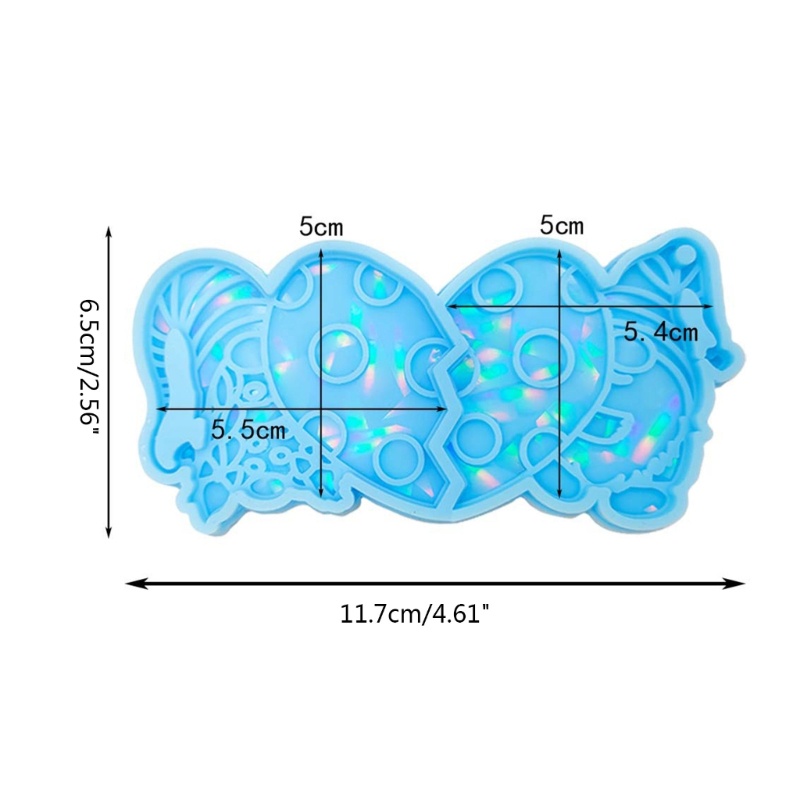 Siy Cetakan Resin Hati Gnome Cetakan Silikon Resin Liontin Cetakan Untuk Kerajinan Resin DIY Gantungan Kunci Perhiasan Liontin
