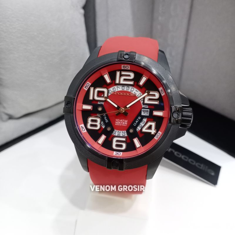 JAM TANGAN PRIA CROCODILE CM028B34J RED ORIGINAL