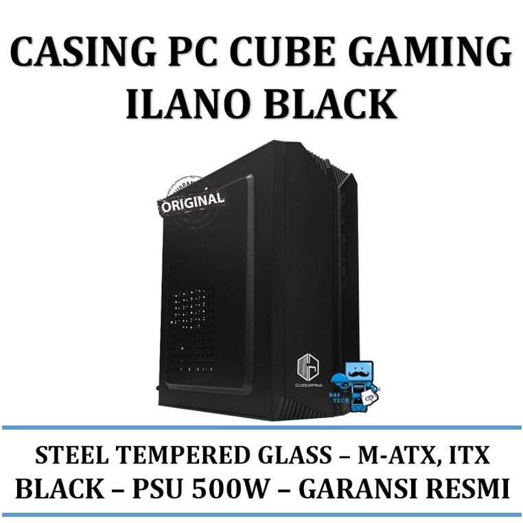 CASING PC CUBE GAMING ILANO - PSU 500W BLACK