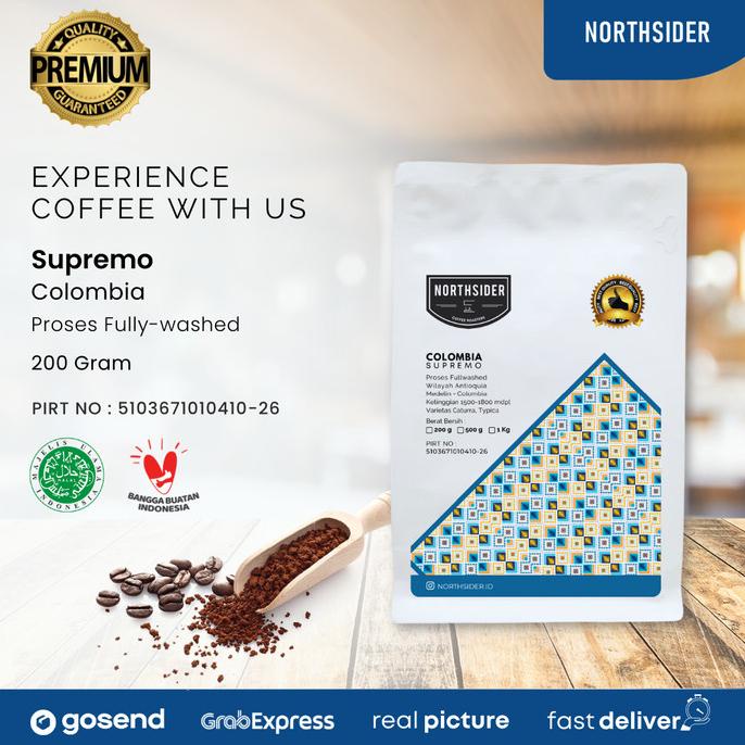 

BIJI KOPI ARABICA COLOMBIA SUPREMO WASHED - 200GR NORTHSIDER COFFEE