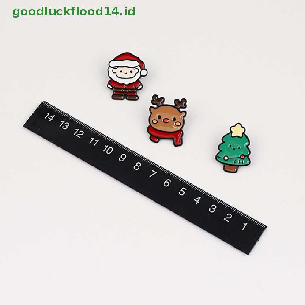 [GOOGFOUR] Kartun Santa Claus Enamel Pin Elk Pohon Pinus Snowman Beruang Boneka Alloy Bros Lencana Hadiah Natal Untuk Anak [TOP]