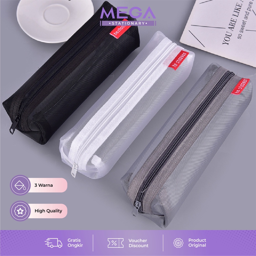 

Tempat Pensil TRANSPARAN Penyimpanan Alat Tulis Tas Pensil