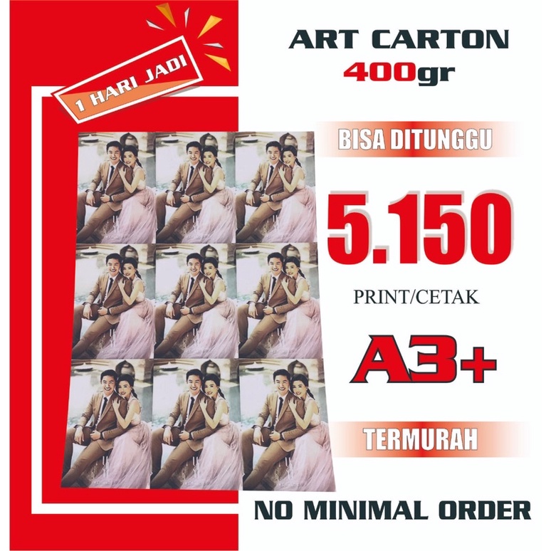 

Print A3+ | Cetak A3+ MURAH | Art Carton 400 gr | 1 Sisi / 2 Sisi