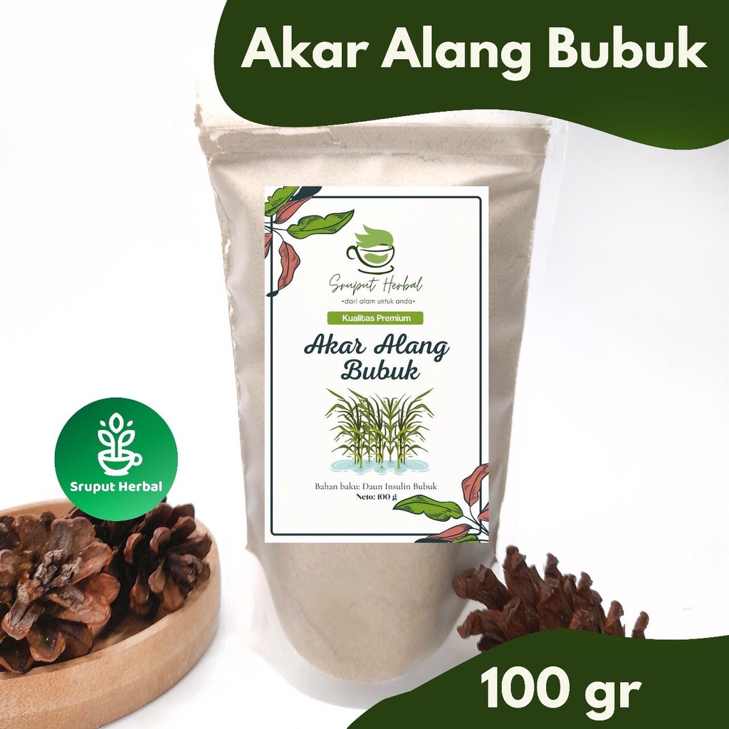 100gr Akar Alang Alang Bubuk Murni Imperata Cylindrica 100% Premium Berkualitas Sruput Herbal