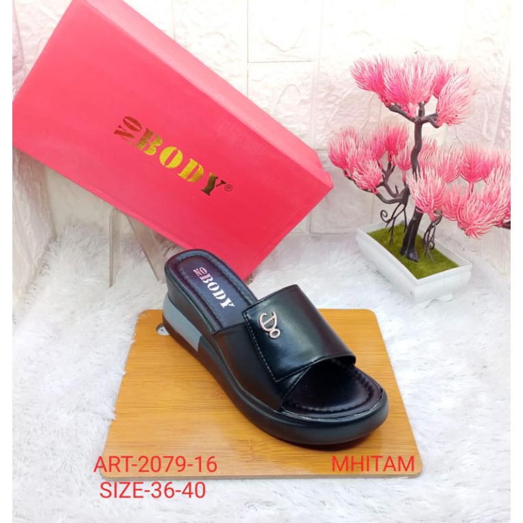 SANDAL WEDGES IMPORT WANITA NOBODY 2079-16