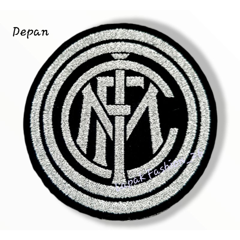 Logo Patch Woven / Emblem Club Bola Inter Silver