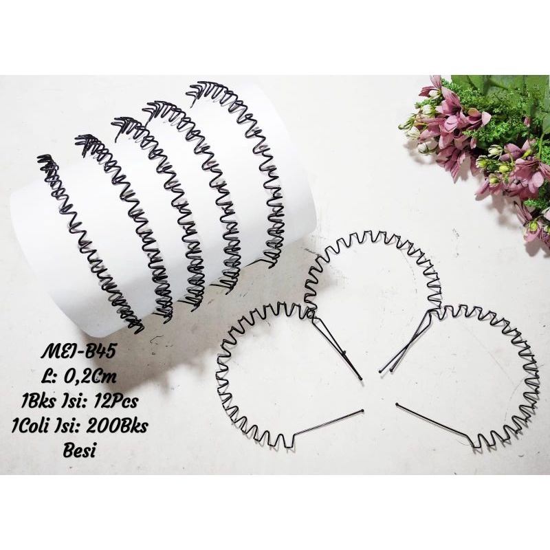 3pcs Bando Kawat|Bando Hitam|Bando Zig Zag|Bando Cowok