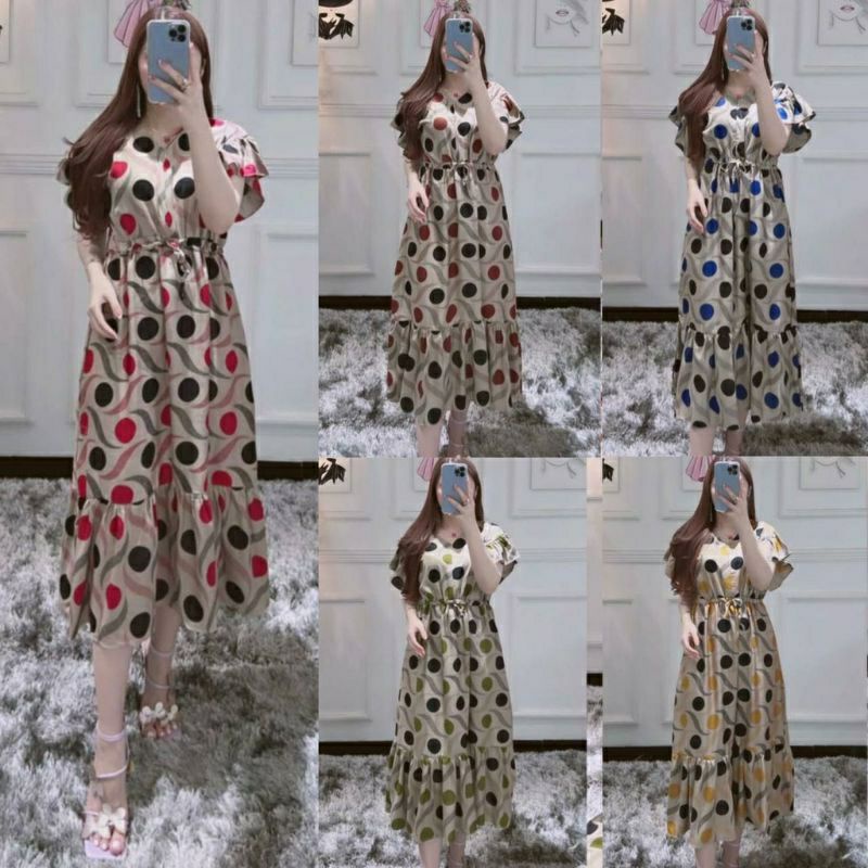 Dress Luna Motif Terbaru Wanita Dewasa Kekinian Terlaris