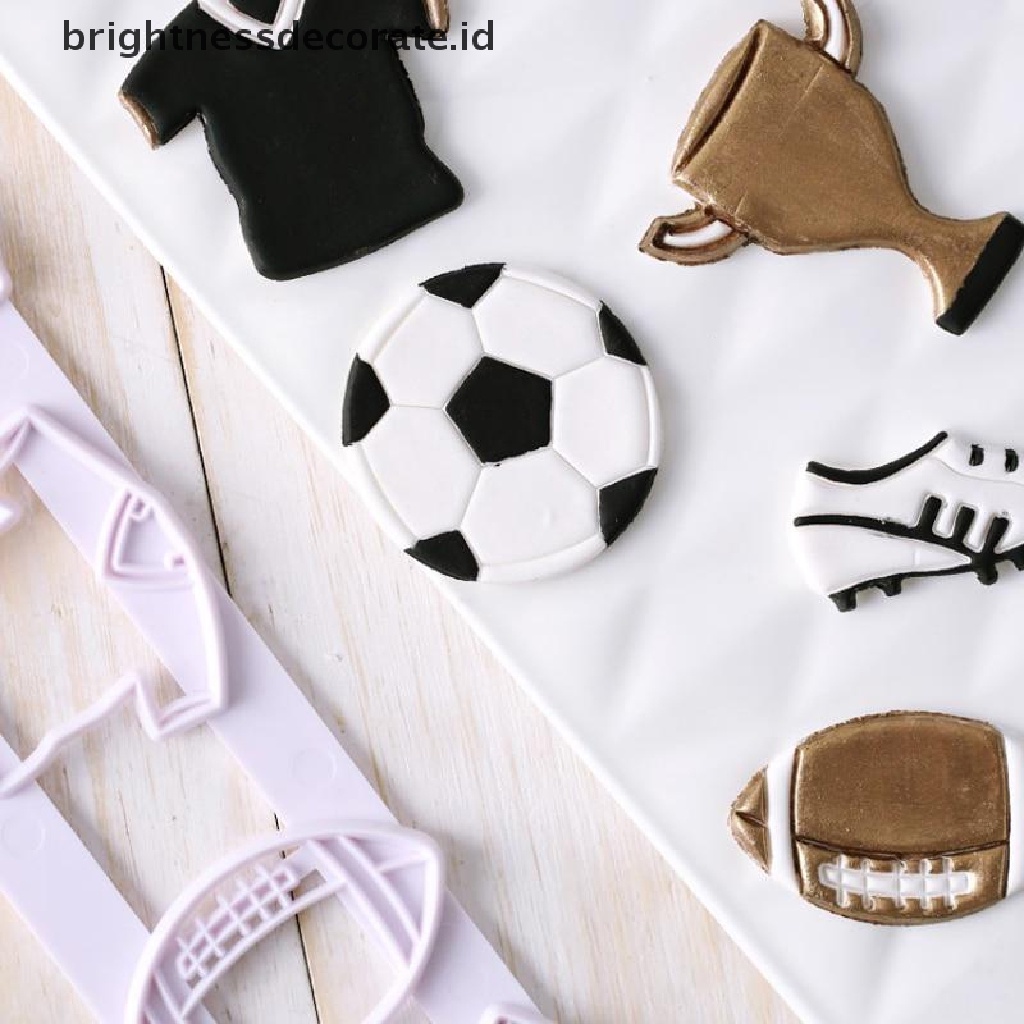 [Birth] Football Sport Cookie Cutter DIY Alat Kue Dunia Kup Kue Sepak Bola Cookie Biskuit Embos Fondant Clay Pring Cetakan [ID]