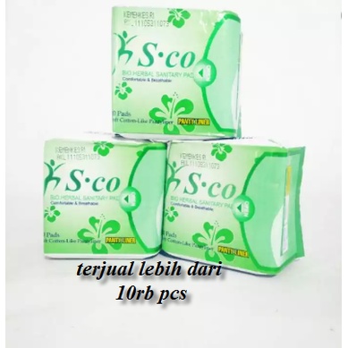 SCO Pantyliner - Pembalut S-CO Hijau - Pembalut Herbal Kewanitaan SCO