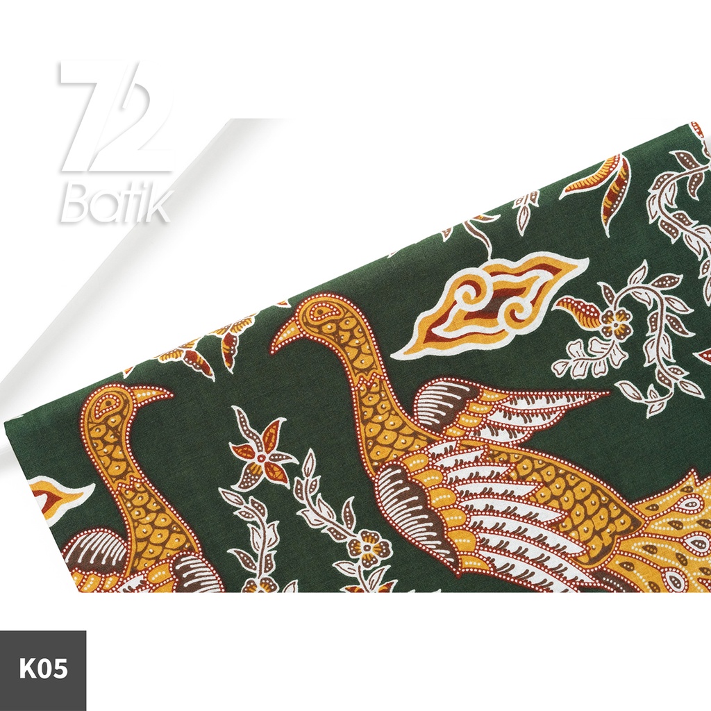 KAIN BATIK PREMIUM Bahan Katun Motif Burung Merak Hijau 722689 Cap 72 Jarik Jarit Samping Kebat Panjang Batik Katun Modern Premium Bahan Seragam Batik Pernikahan Kantor Keluarga Murah Kamen Jadi Batik Bali Lembaran