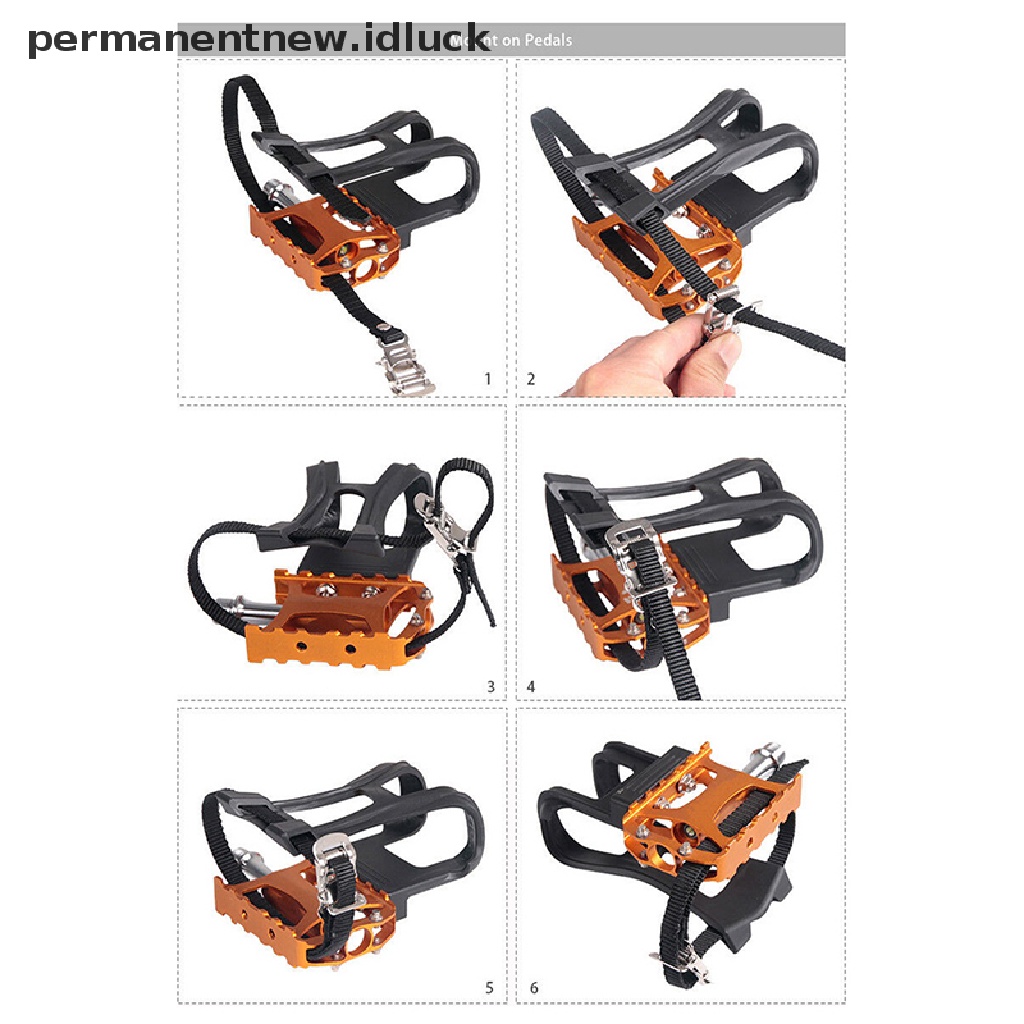 [luckypermanentnew] 1pc Tali Pedal Tali Kaki Sepeda Strap Sepeda, Toe Clip Strap, Hitam [ID]