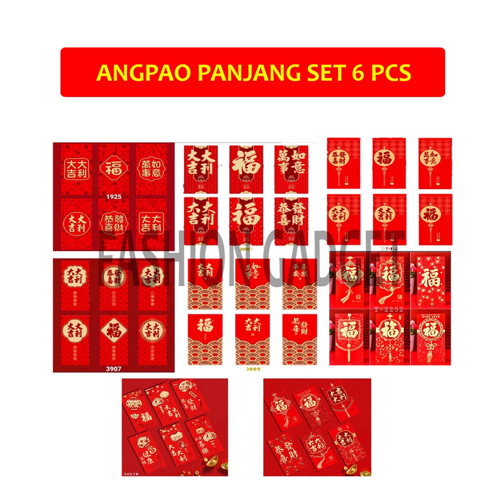 

Angpao Hoki 1 Set Isi 6 Pcs Bahan Tebal Embos Emas Ukuran Panjang Netral FU Fuk Hok Merah Hong Bao Chinese Red Envelopes Angpau Imlek Amplop Lunar Envelope Ampau Ampao