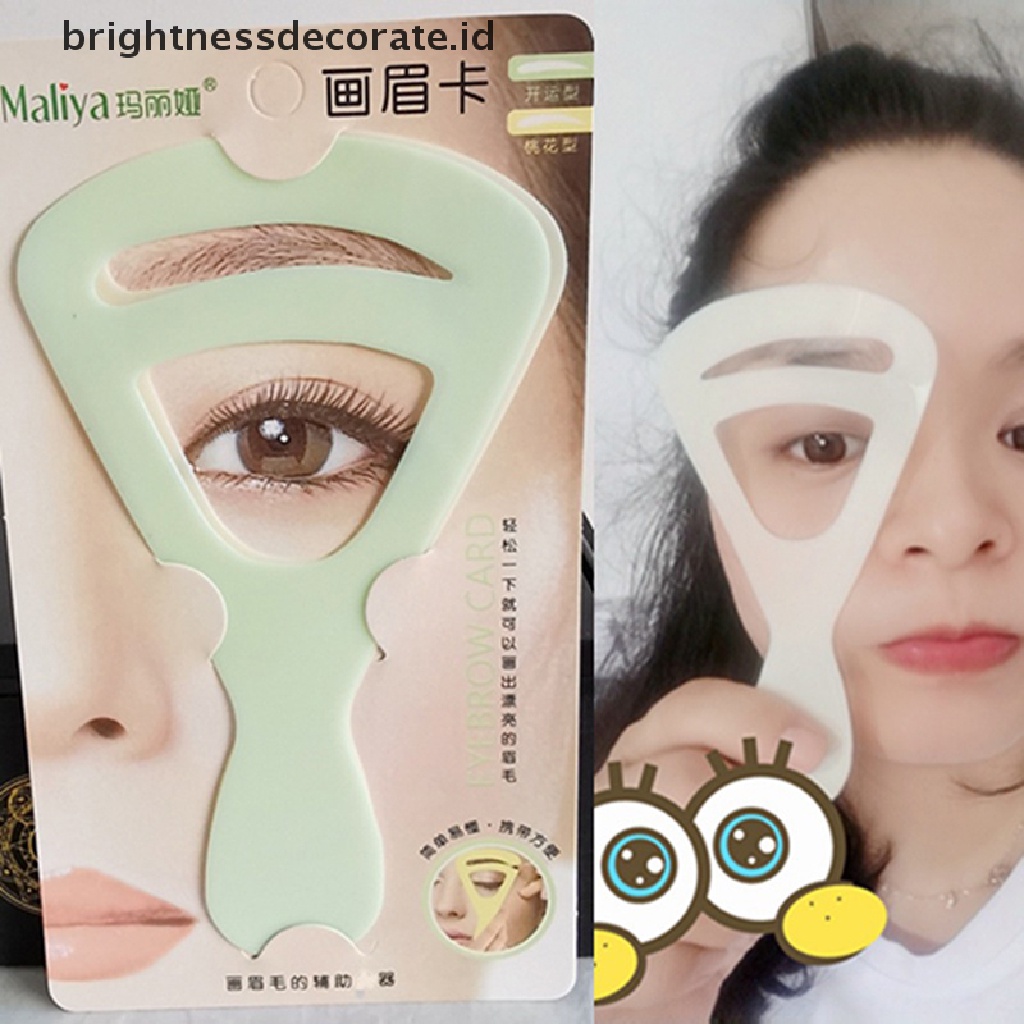 [Birth] 2pcs Reusable Brow Stencil Kartu Gambar Alis Makeup Template Tool [ID]